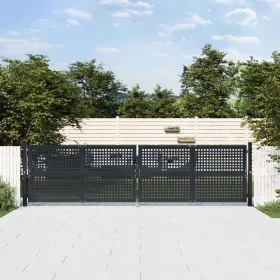 Anthracite gray steel garden gate 400x125 cm by vidaXL, garden gates - Ref: Foro24-154571, Price: 464,23 €, Discount: %