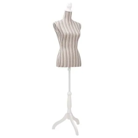 Maniquí de busto de mujer algodón blanco con rayas de vidaXL, Galanes de noche - Ref: Foro24-30031, Precio: 80,05 €, Descuent...