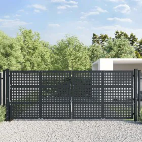 Anthracite gray steel garden gate 400x175 cm by vidaXL, garden gates - Ref: Foro24-154573, Price: 645,56 €, Discount: %