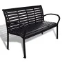 Banco de jardín acero y WPC negro 125 cm de vidaXL, Bancos de jardín - Ref: Foro24-41556, Precio: 174,39 €, Descuento: %