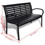 Banco de jardín acero y WPC negro 125 cm de vidaXL, Bancos de jardín - Ref: Foro24-41556, Precio: 174,39 €, Descuento: %