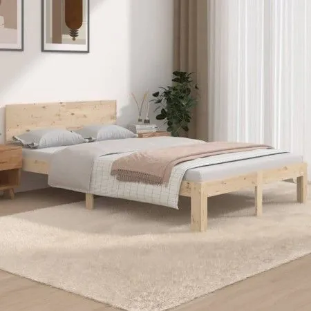 Estructura de cama madera maciza 120x190 cm de vidaXL, Camas y somieres - Ref: Foro24-810465, Precio: 111,03 €, Descuento: %