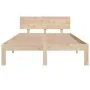 Estructura de cama madera maciza 120x190 cm de vidaXL, Camas y somieres - Ref: Foro24-810465, Precio: 111,03 €, Descuento: %