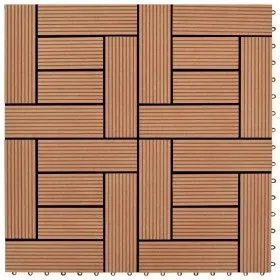 Baldosa de porche WPC marrón 11 unidades 30x30 cm de vidaXL, Suelos y moquetas - Ref: Foro24-41550, Precio: 57,04 €, Descuent...