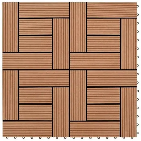 Baldosa de porche WPC marrón 11 unidades 30x30 cm de vidaXL, Suelos y moquetas - Ref: Foro24-41550, Precio: 57,04 €, Descuent...