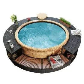 Black Faux Rattan Hot Tub Liner by vidaXL, Pool and spa accessories - Ref: Foro24-41454, Price: 509,58 €, Discount: %