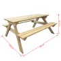 Mesa de picnic de madera de pino 150x135x71,5 cm de vidaXL, Mesas de jardín - Ref: Foro24-41725, Precio: 179,09 €, Descuento: %