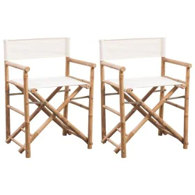 Folding director chairs 2 units bamboo and canvas by vidaXL, Garden chairs - Ref: Foro24-41895, Price: 99,75 €, Discount: %
