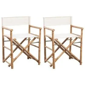 Sillas plegables de director 2 unidades bambú y lona de vidaXL, Sillas de jardín - Ref: Foro24-41895, Precio: 99,75 €, Descue...