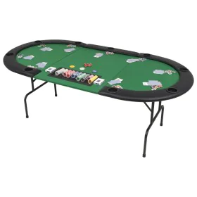 3-Part Folding Poker Board 9 Players Green Oval by vidaXL, Game and poker tables - Ref: Foro24-80210, Price: 175,99 €, Discou...