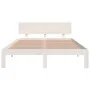 Estructura de cama de madera maciza blanca 135x190 cm de vidaXL, Camas y somieres - Ref: Foro24-810471, Precio: 130,89 €, Des...