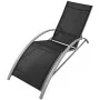Tumbonas con sombrilla aluminio negro de vidaXL, Tumbonas - Ref: Foro24-42161, Precio: 181,02 €, Descuento: %