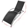 Tumbonas con sombrilla aluminio negro de vidaXL, Tumbonas - Ref: Foro24-42161, Precio: 181,02 €, Descuento: %