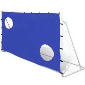 Portería de fútbol con pared de puntería acero 240x92x150 cm de vidaXL, Porterías de fútbol - Ref: Foro24-90573, Precio: 55,6...