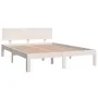 Estructura de cama madera maciza blanca King Size 150x200 cm de vidaXL, Camas y somieres - Ref: Foro24-810501, Precio: 138,48...