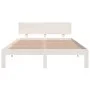 Estructura de cama madera maciza blanca King Size 150x200 cm de vidaXL, Camas y somieres - Ref: Foro24-810501, Precio: 138,48...