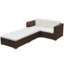 Set muebles de jardín 3 piezas y cojines ratán sintético marrón de vidaXL, Conjuntos de jardín - Ref: Foro24-42747, Precio: 3...