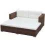 Set muebles de jardín 3 piezas y cojines ratán sintético marrón de vidaXL, Conjuntos de jardín - Ref: Foro24-42747, Precio: 3...