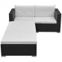 Set de muebles de jardín 3 piezas y cojines ratán sintético negro de vidaXL, Conjuntos de jardín - Ref: Foro24-42748, Precio:...