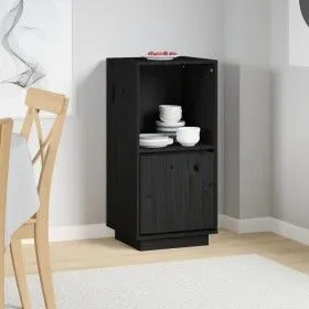 Aparador de madera maciza de pino negro 38x35x80 cm de vidaXL, Aparadores - Ref: Foro24-814348, Precio: 46,59 €, Descuento: %