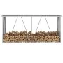 Casetilla para leña acero galvanizado gris 330x84x152 cm de vidaXL, Accesorios para bolsas y soportes de leña - Ref: Foro24-4...