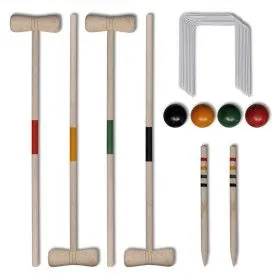 Juego de croquet de madera para 4 jugadores de vidaXL, Juegos sobre hierba - Ref: Foro24-90687, Precio: 28,01 €, Descuento: %