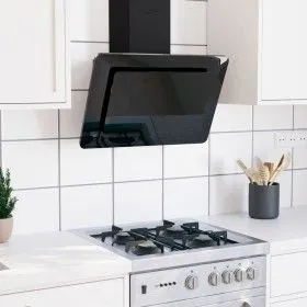 Stainless steel extractor hood black tempered glass 60 cm by vidaXL, Extractors - Ref: Foro24-51662, Price: 175,40 €, Discoun...
