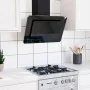 Campana extractora acero inoxidable vidrio templado negro 60 cm de vidaXL, Extractores - Ref: Foro24-51662, Precio: 175,40 €,...