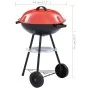 Barbacoa de carbón portátil con ruedas XXL 44 cm de vidaXL, Barbacoas - Ref: Foro24-46611, Precio: 61,98 €, Descuento: %
