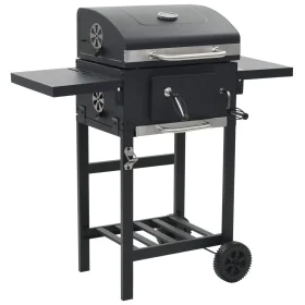 Barbacoa de carbón con estante inferior negra de vidaXL, Barbacoas - Ref: Foro24-44280, Precio: 233,89 €, Descuento: %