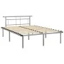 Gray metal bed frame 140x200 cm by vidaXL, Beds and slatted bases - Ref: Foro24-324831, Price: 89,13 €, Discount: %