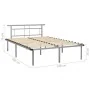 Gray metal bed frame 140x200 cm by vidaXL, Beds and slatted bases - Ref: Foro24-324831, Price: 89,13 €, Discount: %