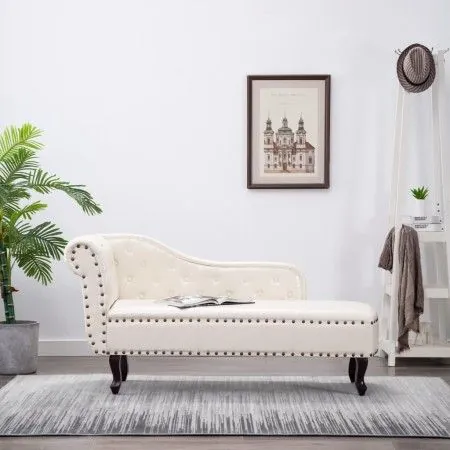 Diván de cuero sintético blanco crema de vidaXL, Divanes - Ref: Foro24-60783, Precio: 415,74 €, Descuento: %