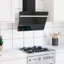 Campana extractora pared acero y vidrio templado negro 60 cm de vidaXL, Extractores - Ref: Foro24-51671, Precio: 199,94 €, De...