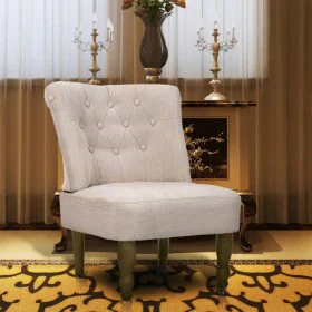 Sillón francés de tela color crema de vidaXL, Sillones - Ref: Foro24-240286, Precio: 136,39 €, Descuento: %