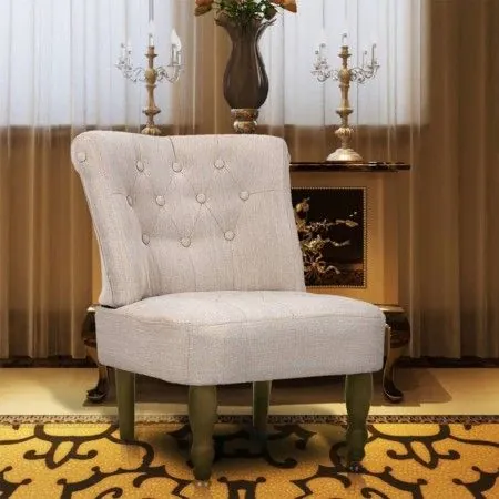 Sillón francés de tela color crema de vidaXL, Sillones - Ref: Foro24-240286, Precio: 136,39 €, Descuento: %