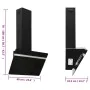 Campana extractora pared acero y vidrio templado negro 60 cm de vidaXL, Extractores - Ref: Foro24-51671, Precio: 199,94 €, De...