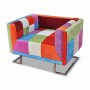 Sillón con diseño de cubo de retales de tejido con patas cromadas de vidaXL, Sillones - Ref: Foro24-240895, Precio: 279,41 €,...