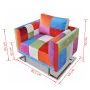 Sillón con diseño de cubo de retales de tejido con patas cromadas de vidaXL, Sillones - Ref: Foro24-240895, Precio: 279,41 €,...