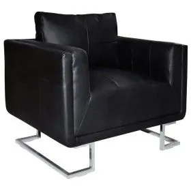 Armchair with chrome legs, black synthetic leather by vidaXL, Armchairs - Ref: Foro24-241004, Price: 291,45 €, Discount: %