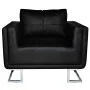 Sillón con patas cromadas cuero sintético negro de vidaXL, Sillones - Ref: Foro24-241004, Precio: 291,45 €, Descuento: %