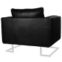 Sillón con patas cromadas cuero sintético negro de vidaXL, Sillones - Ref: Foro24-241004, Precio: 291,45 €, Descuento: %