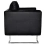 Sillón con patas cromadas cuero sintético negro de vidaXL, Sillones - Ref: Foro24-241004, Precio: 291,45 €, Descuento: %