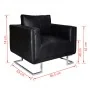 Sillón con patas cromadas cuero sintético negro de vidaXL, Sillones - Ref: Foro24-241004, Precio: 291,45 €, Descuento: %