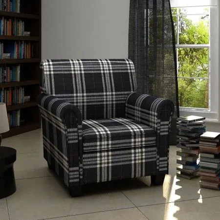 Sillón con cojín de tela negro de vidaXL, Sillones - Ref: Foro24-240977, Precio: 210,90 €, Descuento: %