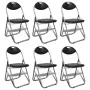 Sillas de comedor plegables 2 uds cuero sintético y acero negro de vidaXL, Taburetes y sillas plegables - Ref: Foro24-241494,...