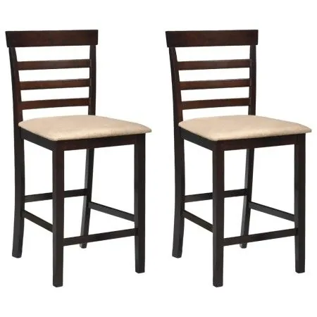 Kitchen bar stools 2 units brown fabric by vidaXL, Kitchen stools - Ref: Foro24-241704, Price: 145,03 €, Discount: %