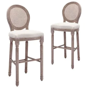 Taburete de cocina 2 unidades lino blanco de vidaXL, Taburetes de cocina - Ref: Foro24-245352, Precio: 342,84 €, Descuento: %