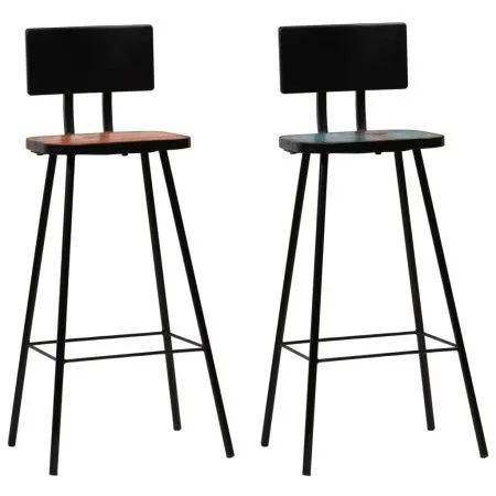 Küchenhocker 2 Einheiten recyceltes Massivholz von vidaXL, Küchenhocker - Ref: Foro24-245392, Preis: 144,14 €, Rabatt: %