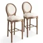 Kitchen stool 2 units white linen by vidaXL, Kitchen stools - Ref: Foro24-245351, Price: 337,71 €, Discount: %